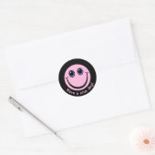 Pink Face Heb een leuke dag Ronde Sticker (Envelop)