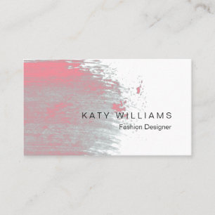 Pink Faded Waterverf Splatter Simple Paint Visitekaartje