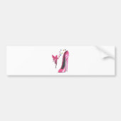 Pink Fairy and Stiletto Shoe Art Bumpersticker (Voorkant)