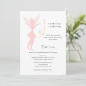 Pink Fairy Baby Girl Baby Shower Kaart (Staand voorkant)