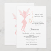 Pink Fairy Baby Girl Baby Shower Kaart (Voorkant / Achterkant)