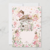 Pink Fairy Baby shower Enchanted Forest Tea Party Kaart (Achterkant)