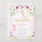 Pink Fairy Birthday Invitation Fairy Garden Kaart (Voorkant)