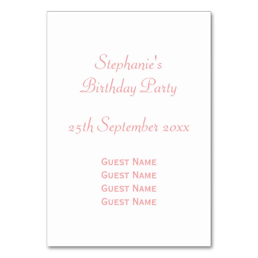 Pink Fairy Design Kaart (Achterkant)