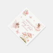 Pink Fairy First Birthday Party Napkins Servet (Hoek)