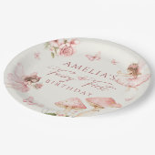 Pink Fairy First Birthday Party Paper Plates Papieren Bordje (Gekanteld)