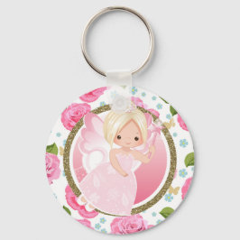 Pink Fairy Floral Sleutelhanger Purse Charm.