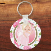 Pink Fairy Floral Sleutelhanger Purse Charm. (Voorkant)
