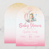 Pink Fairy Girl Baby shower Arch Kaart (Voorkant / Achterkant)