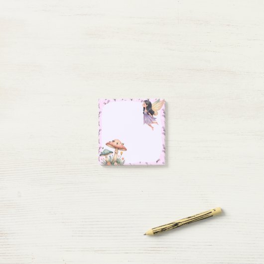 Pink Fairy Memo Pad – betoverende notities Post-it® Notes (Op bureau)