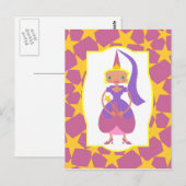 Pink Fairy met toverstaf Briefkaart (Voorkant / Achterkant)