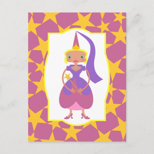 Pink Fairy met toverstaf Briefkaart (Voorkant)