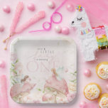 Pink Fairy Mushroom Floral Garden 1st Birthday Papieren Bordje<br><div class="desc">Pink Fairy Mushroom Floral Garden 1st Birthday Paper Plates</div>