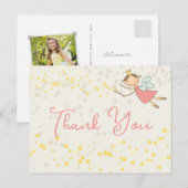Pink Fairy Princess Stars Whimsical Girl Birthday Briefkaart (Voorkant / Achterkant)