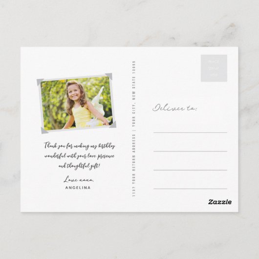 Pink Fairy Princess Stars Whimsical Girl Birthday Briefkaart (Achterkant)