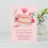 Pink Fairy Tale Princess 1ste verjaardag Girl Kaart (Staand voorkant)