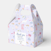 Pink Fairytale Princess Unicorn 1e verjaardag Bedankdoosjes (Achterkant)