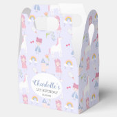 Pink Fairytale Princess Unicorn 1e verjaardag Bedankdoosjes (Geopend)