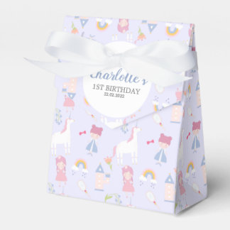 Pink Fairytale Princess Unicorn 1e verjaardag Bedankdoosjes