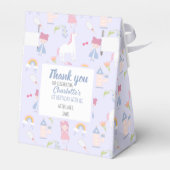 Pink Fairytale Princess Unicorn 1e verjaardag Bedankdoosjes (Achterkant)