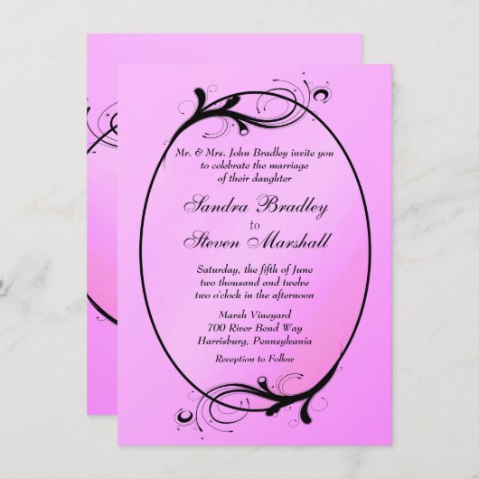 Pink Fairytale Weddenschap Kaart (Voorkant / Achterkant)