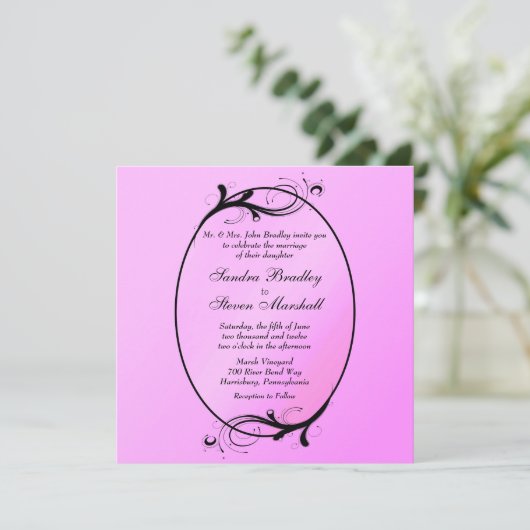 Pink Fairytale Weddenschap Kaart (Staand voorkant)