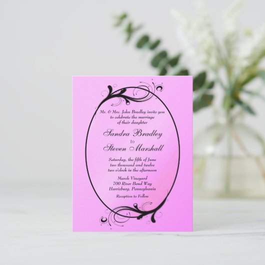 Pink Fairytale Weddenschap Kaart (Staand voorkant)