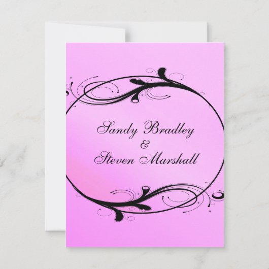 Pink Fairytale Weddenschap Kaart (Achterkant)