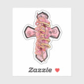 Pink Faith Cross Christelijk Sticker (Vel)