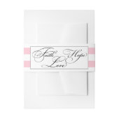 Pink Faith Hope Love Weddenningband Uitnodigingen Wikkel (Voorkant Voorbeeld)