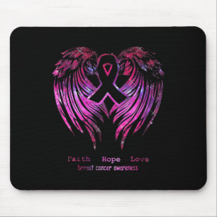 Pink Faith Hope Love Wings Breast Cancer Awareness Muismat