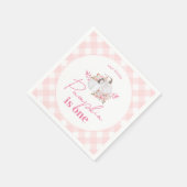 Pink Fall Plaid Our Little Pumpkin 1st Birthday Servet (Hoek)