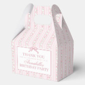 Pink Fancy Floral Birthday Party Gable Favor Bedankdoosjes (Achterkant)