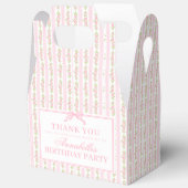 Pink Fancy Floral Birthday Party Gable Favor Bedankdoosjes (Open)