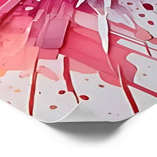Pink Fantasy Abstract Acryl Art Poster (Hoek)