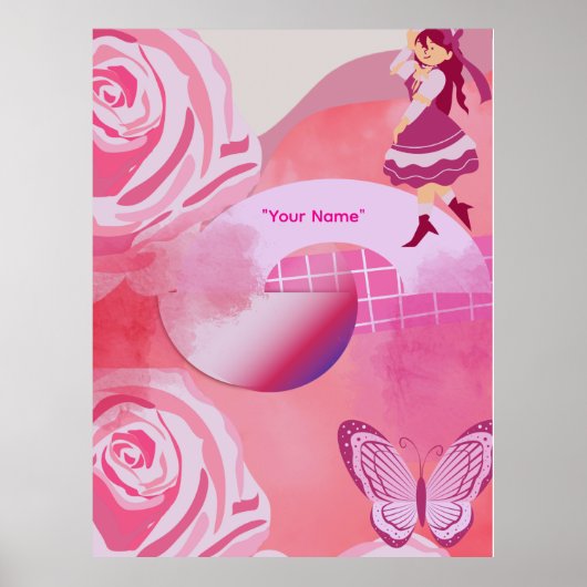 Pink Fantasy Aesthetic Dreamscape Poster (Voorkant)