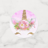 Pink Fantasy en Golden Stars Unicorn Confetti (Kleine voorkant)