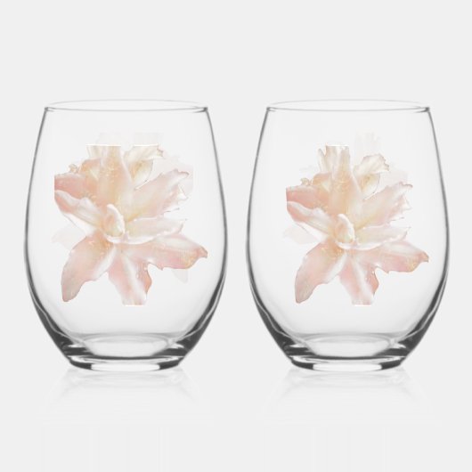 Pink Fantasy Lily Wijnglas Zonder Voet (Achterkant)