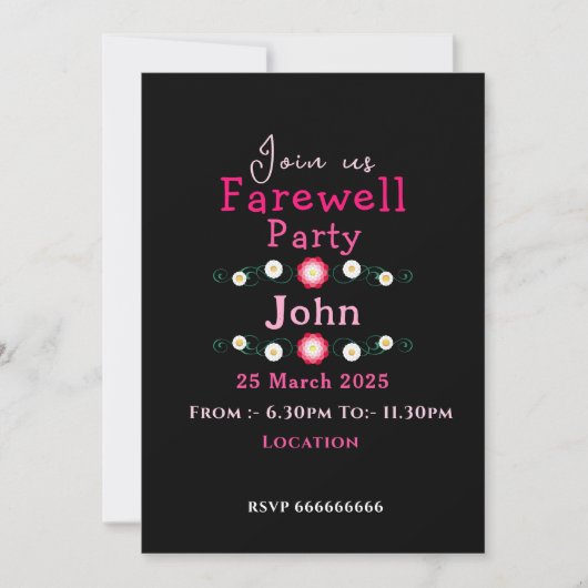 Pink Farewell Kaart (Voorkant)