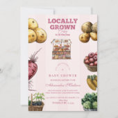 Pink Farmers Market Baby shower Kaart (Voorkant)