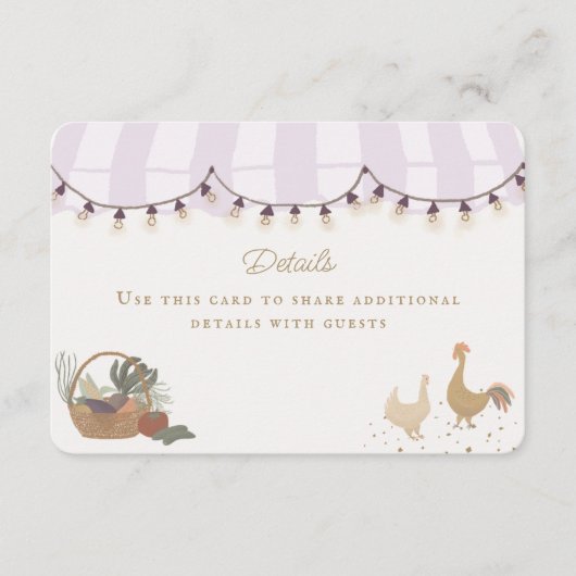 Pink Farmers Market Boerderij Verse details Invoeg Informatiekaartje (Voorkant)