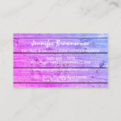 Pink Farmhouse Wooden Rustic Chicks Hen Visitekaartje (Achterkant)