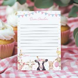 Pink Farmyard Time Capsule Note Bericht Kaart