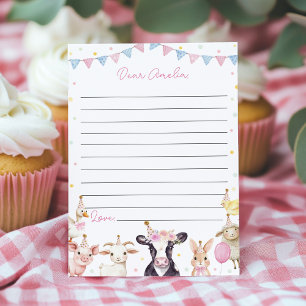 Pink Farmyard Time Capsule Note Bericht Kaart