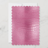 Pink Faux Alligator Animal Baby shower Kaart (Achterkant)