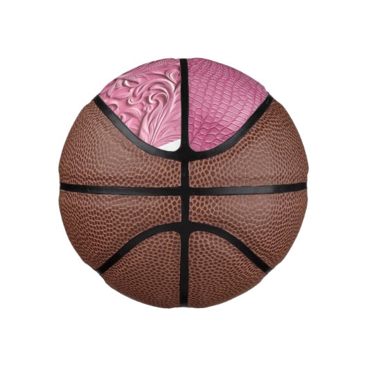 Pink Faux Alligator Animal Basketbal (Rechts)
