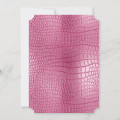 Pink Faux Alligator Animal Birthday Kaart (Achterkant)