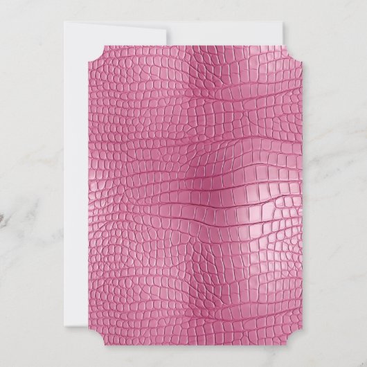 Pink Faux Alligator Animal Birthday Kaart (Achterkant)