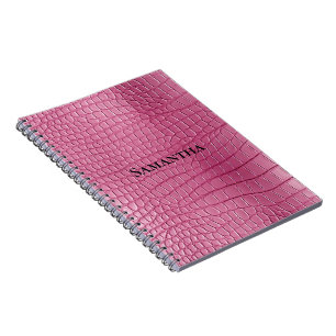 Pink Faux Alligator Animal Notitieboek