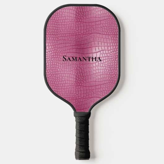 Pink Faux Alligator Animal Pickleball Paddle (Voorkant)